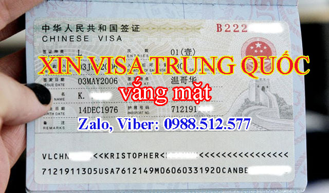 Xin visa đi Trung Quốc vắng mặt