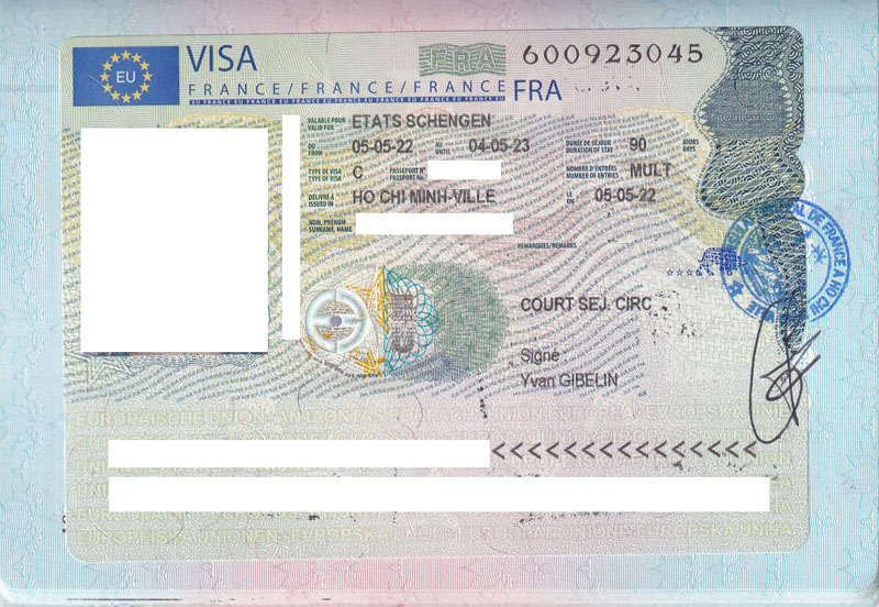 mẫu visa Pháp hay thị thực Pháp