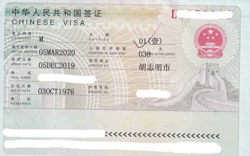 Visa Trung Quốc diện công tác