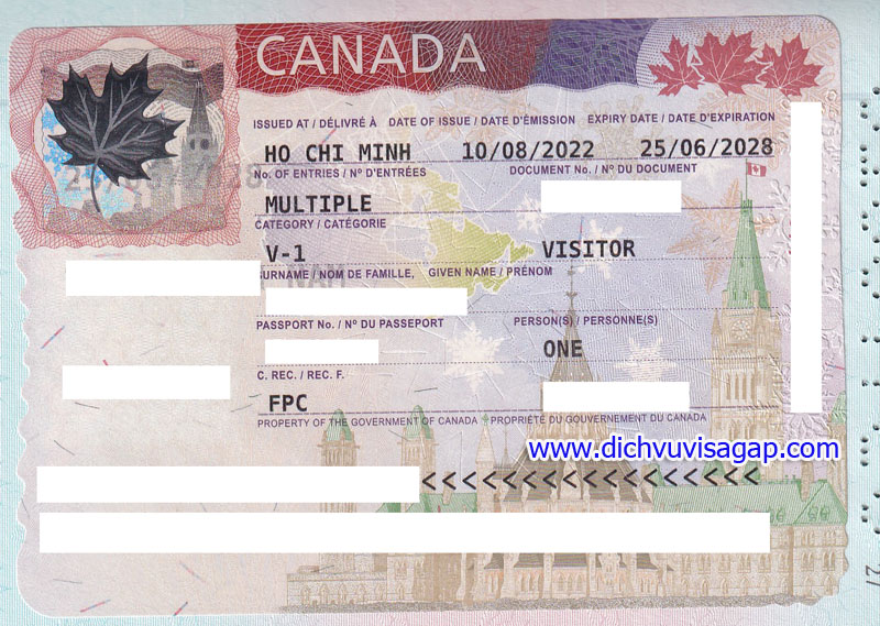 Ảnh visa Canada - visa nhập cảnh Canada