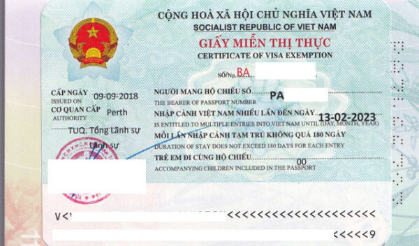 Dịch vụ làm giấy miễn thị thực Việt Nam 5 năm