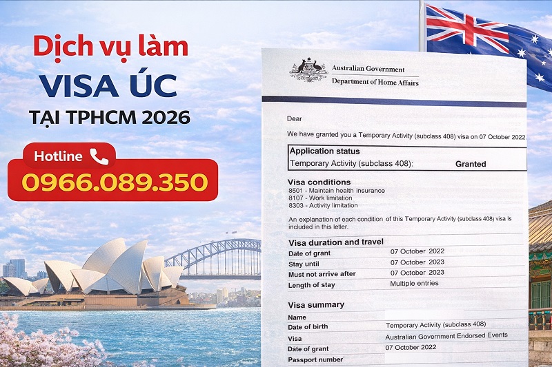 Dịch vụ làm visa Úc tại TPHCM 2026 trọn gói