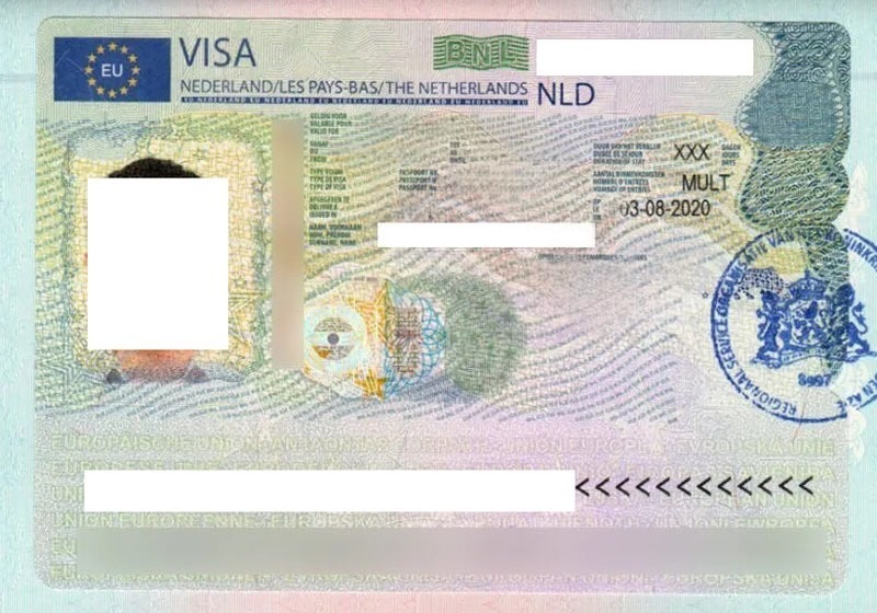 Visa Hà Lan dán vào hộ chiếu Visa Hà Lan dán vào hộ chiếu