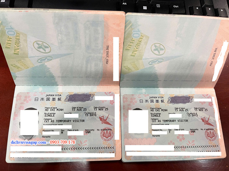 Visa Nhật Bản dán vào hộ chiếu Visa Nhật Bản dán vào hộ chiếu