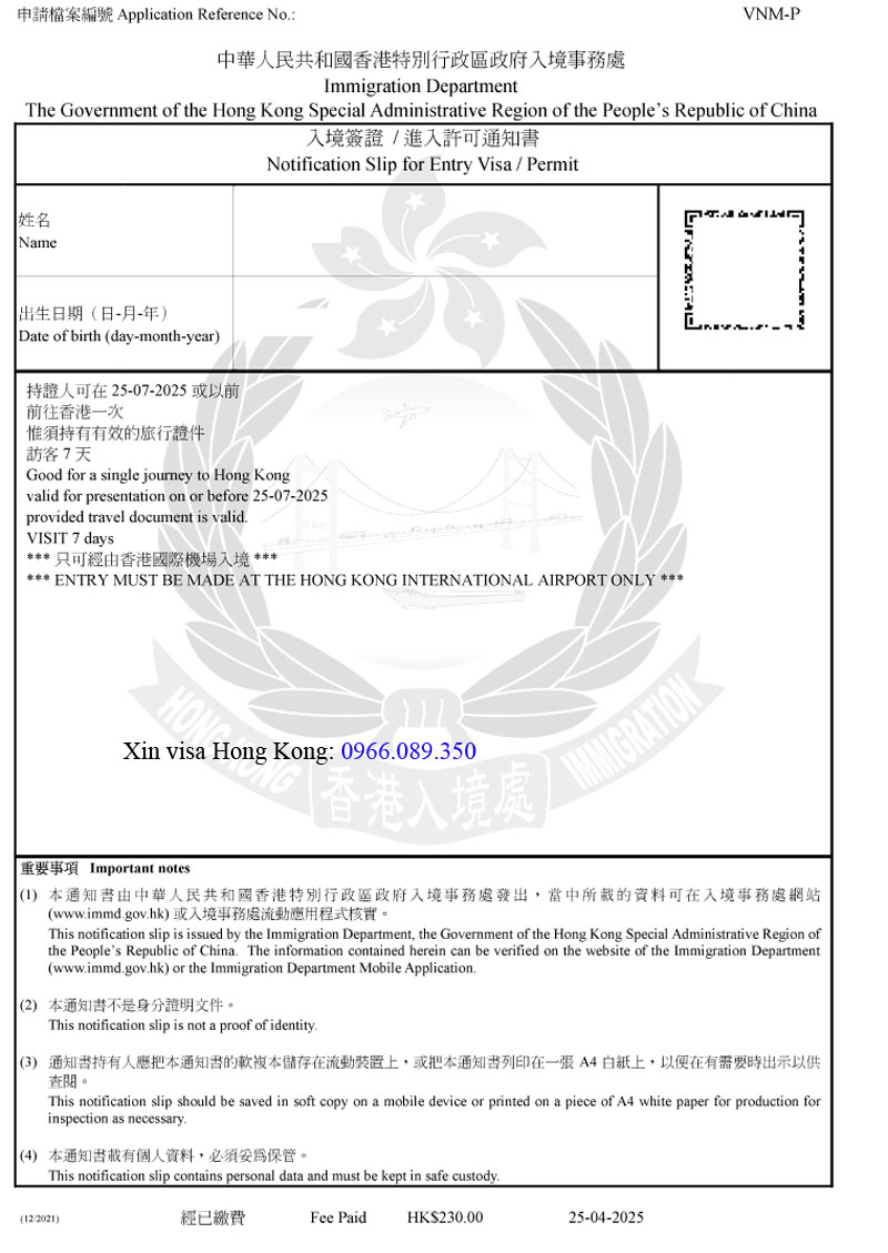 Xin Hong Kong evisa gấp Xin Hong Kong evisa gấp