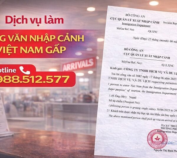 Dịch vụ làm công văn nhập cảnh Việt Nam gấp tại TPHCM