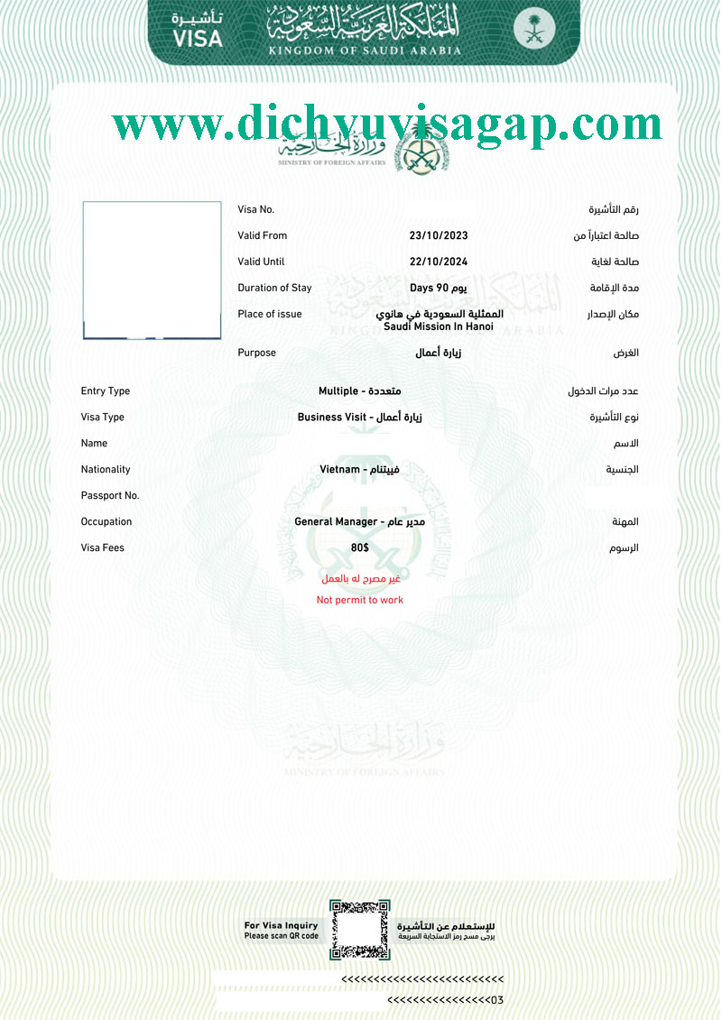 Visa Saudi Arabia hay thị thực Ả Rập Xê Út