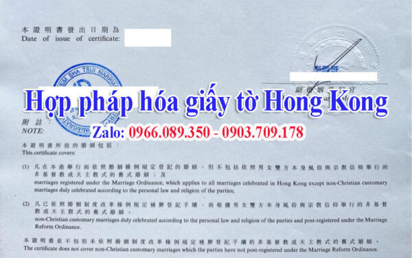 Dịch vụ làm hợp pháp hóa giấy tờ Hong Kong tại TPHCM