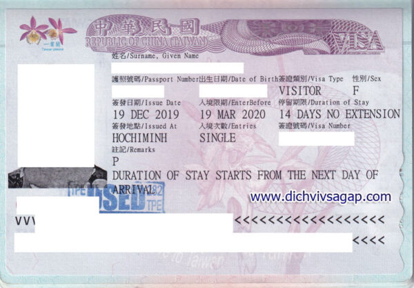 Dịch vụ làm visa Đài Loan, xin cấp visa Đài Loan tại TPHCM