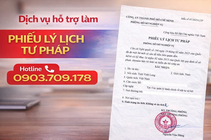 Dịch vụ làm phiếu lý lịch tư pháp vắng mặt uy tín