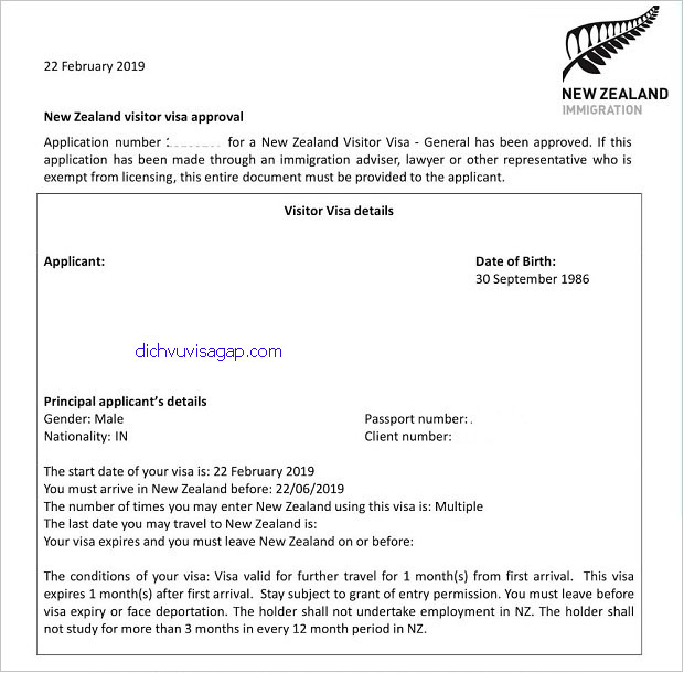 Ảnh visa New Zealand - thị thực điện tử New Zealand