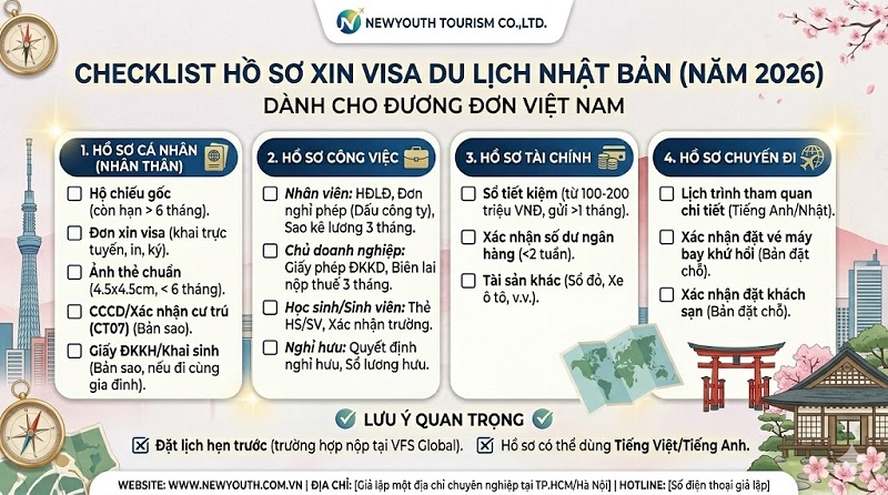 Danh sách hồ sơ xin du lịch Nhật Bản