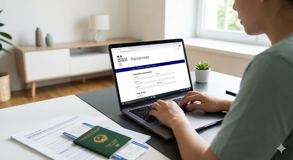 Visa Pháp bắt buộc khai đơn xin visa Pháp online 100% trên website France-visas