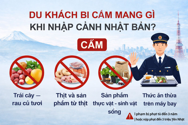 Những mặt hàng bị cấm khi nhập cảnh Nhật Bản