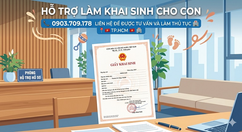 Dịch vụ hỗ trợ làm giấy khai sinh cho con ngoài giá thú tại TP.HCM Dịch vụ hỗ trợ làm giấy khai sinh cho con ngoài giá thú tại TP.HCM
