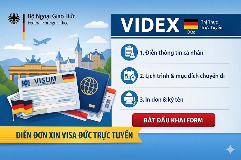 Hệ thống khai đơn xin visa Đức trực tuyến (VIDEX) của Bộ Ngoại giao Đức 
