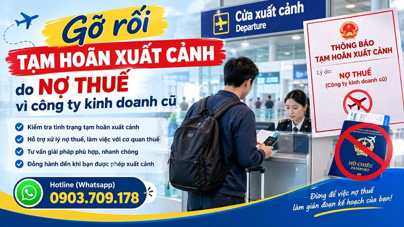 Gỡ rối tạm hoãn xuất cảnh do nợ thuế vì công ty kinh doanh cũ